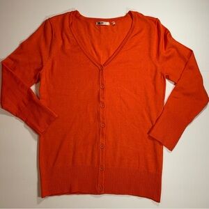 Women's Orange Cardigan Sweater